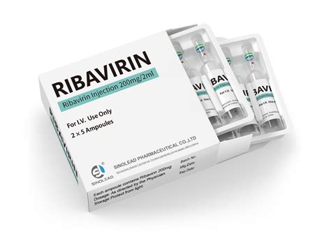 Ribavirina inyectable 200mg 2ml 5AMPS caja China Ribavirina Inyección