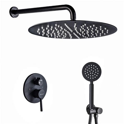 Buy Black Shower System Wall Ed Shower Faucet Set With 12 Inch Rain