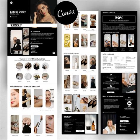 Black UGC Portfolio Template Canva For Content Creators UGC Website