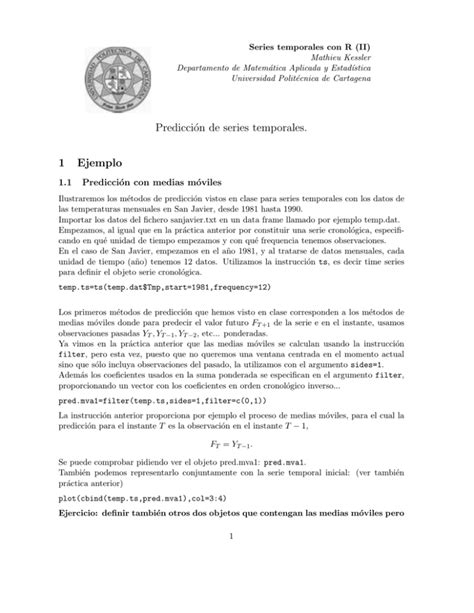 Predicci N De Series Temporales Ejemplo