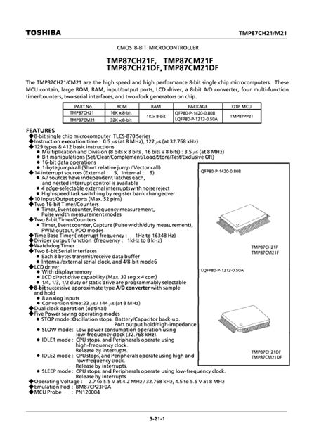 Tmp Cm Df Datasheet Pdf Cmos Bit Microcontroller