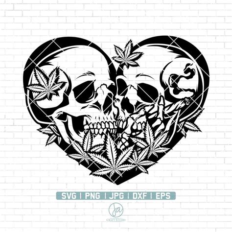 Skull Lover Smoking Joint Svg Skull Weed Svg Cannabis Svg Etsy