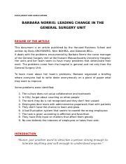 BARBARA NORRIS CASE STUDY Edited Docx ELISA JARROT AND LAURA LAPEBIE