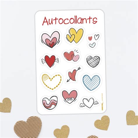 Planches D Autocollants C Urs Ernestine Et Cie