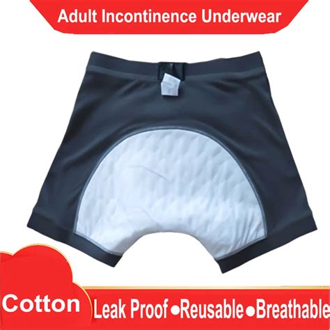 Men Elderly Lncontinence Boxer Underwear Washable Male Adult Cloth Diaper Leak Proof Breathable