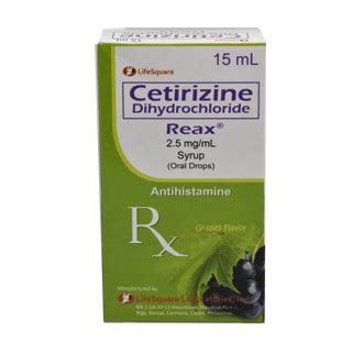 CETIRIZINE 2.5MG DROPS 15ML REAX – SRS Sulit