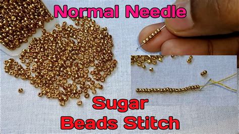 Normal Needle Sugar Beads Stitch In Tamil Shobika Aari Work Class