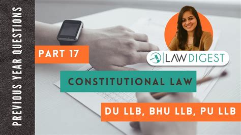 Previous Year Questions On Constitution Law P17 Du Llb Bhu Llb Pu Llb Mhcet Law Youtube