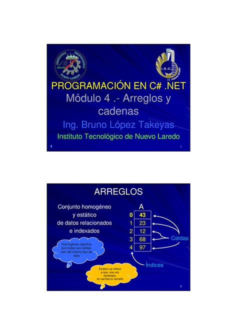 4 Programacion en C Sharp Por BLT Arreglos PROGRAMACIÓN EN C