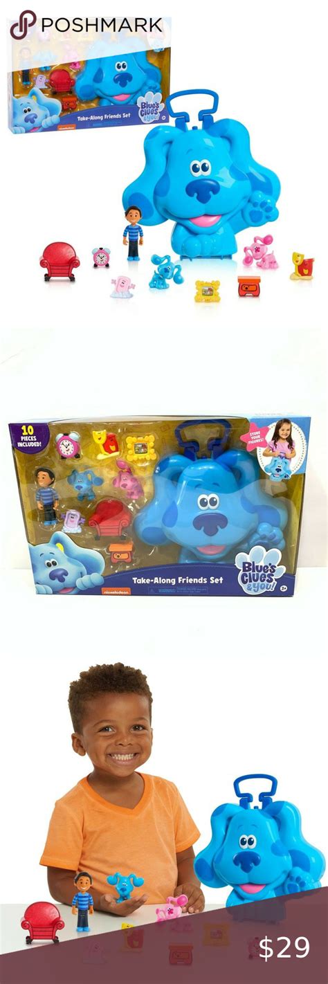 Blues Clues You Take Along Friends Set Figures Ages 3 Up Blue Bag