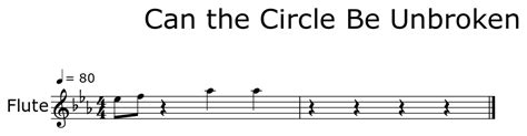 Can The Circle Be Unbroken Sheet Music For Flute