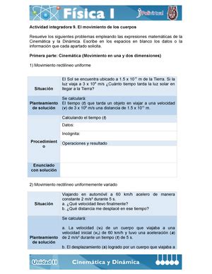 Ejercicios MRU MRUA TAREA 1 Una partícula se mueve a lo largo del