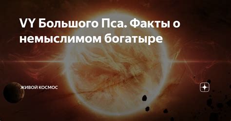 VY Большого Пса Факты о немыслимом богатыре Живой Космос Дзен