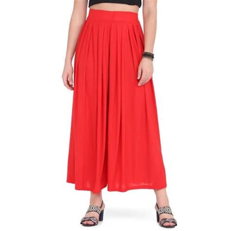 Buy Buynewtrend Red Solid Lycra Flared Full Length Women Palazzo Pant Online At Best Prices In