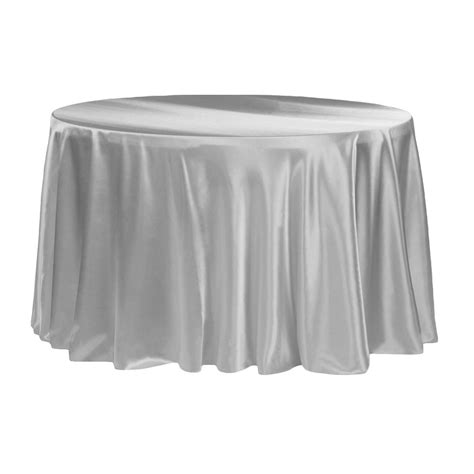 Satin 120 Round Tablecloth Silver Cv Linens™