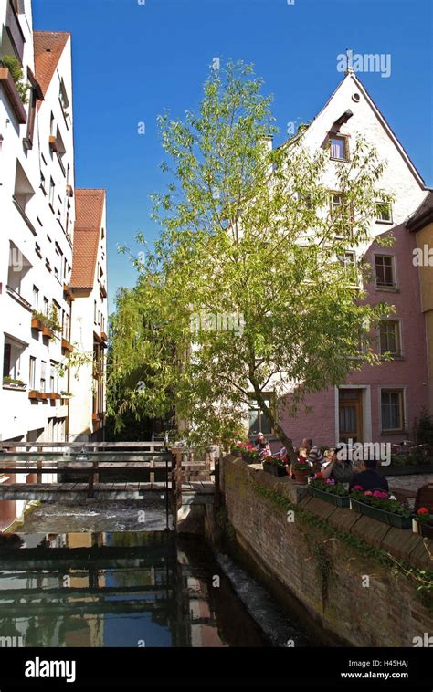 Germany Baden Württemberg Ulm old town river Blau fisherman s