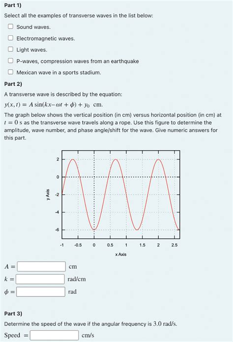 Solved Part 1 Select All The Examples Of Transverse Waves