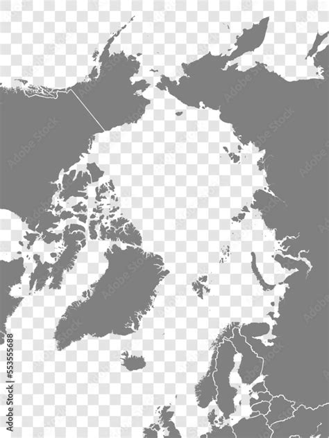 North Pole Map Vector Gray Similar North Pole Map Blank With Borders