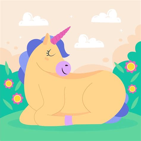 Premium Vector Hand Drawn Cute Unicorn Illustration