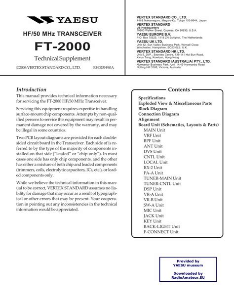 Pdf Yaesu Ft Technical Supplement Service Manual Dokumen Tips