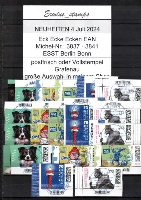 BUND 4 JULI 2024 Mi Nr 3837 3841 Postfrisch ESST BONN ESST BERLIN