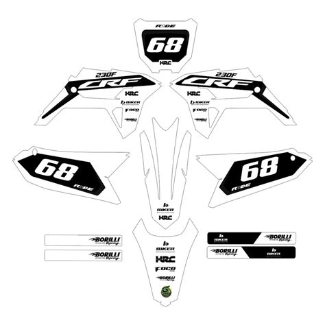 Kit Adesivos Graficos Crf Biker R De Ride Branco Shopee Brasil