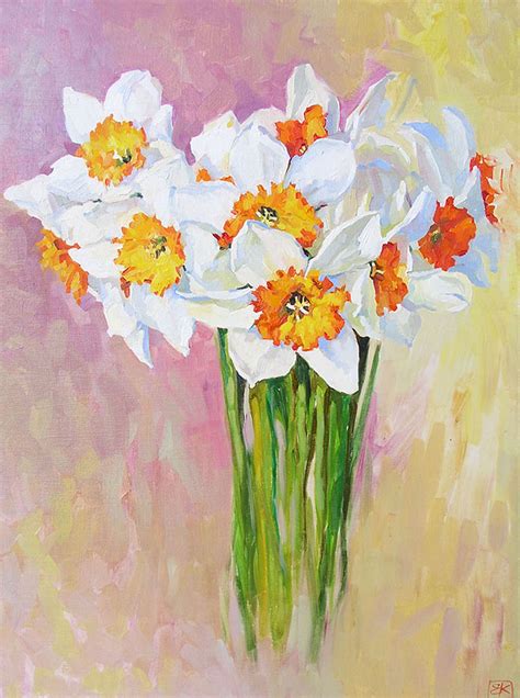 Daffodils Painting Original Art Flower Daffodils Bouquet 15 by | Etsy