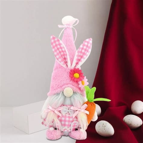 Dinmmgg Easter Bunny Gnome Plush Decorations Carrot Faceless Doll Dwarf