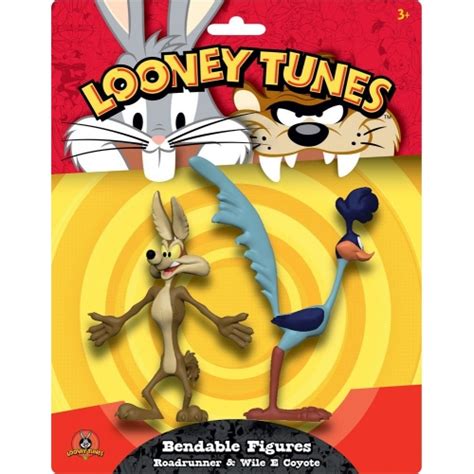 Looney Tunes Pack 2 Figurines Flexibles Bip Bip Et Coyote 15 Cm