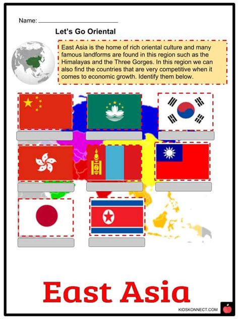 Asia Worksheets And Facts I Size Location Population Geography