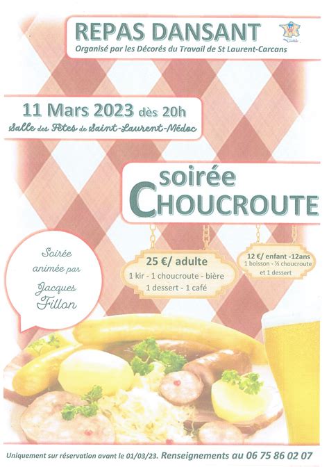 Soir E Dansante Et Repas Choucroute Carcans Gironde Site Officiel