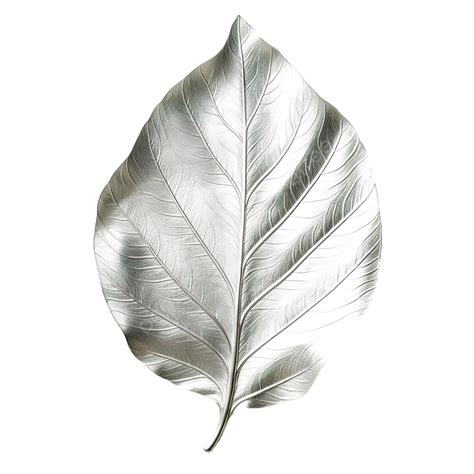 Silver Leaf Outlined Leaf Leaves Plant Png Transparent Image And