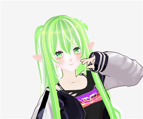 Vroid Neon Green Hair Texture ネオングリーンの髪の質感。 Chispitta0 Booth