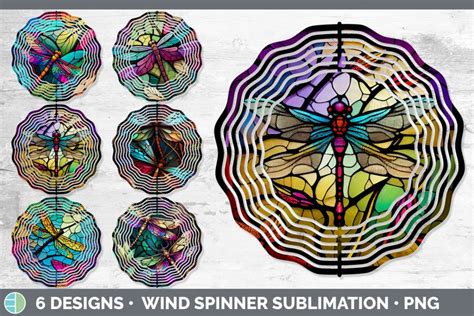 Stained Glass Dragonflies Wind Spinner Sublimation Spinner