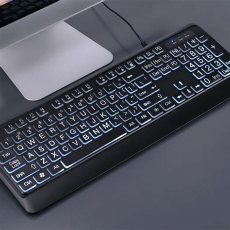 10X(Large Font Print USB LED Backlit Keyboard 104 Keys Standard Full ...