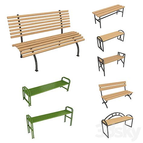 Benches Benches Urban Environment 3d Model