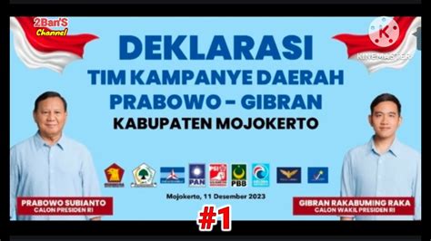 Deklarasi Tim Kampanye Daerah Prabowo Gibran Kabupaten Mojokerto Jawa