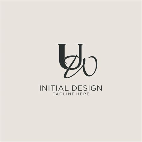 Initials Uw Letter Monogram With Elegant Luxury Style Corporate