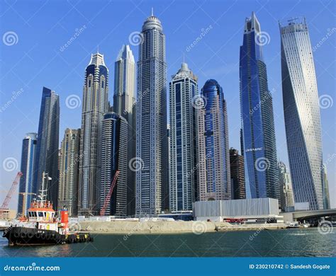 Marina view Dubai editorial photography. Image of skyline - 230210742