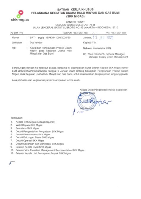 Surat Keputusan Kepala Skk Migas Koleksi Gambar