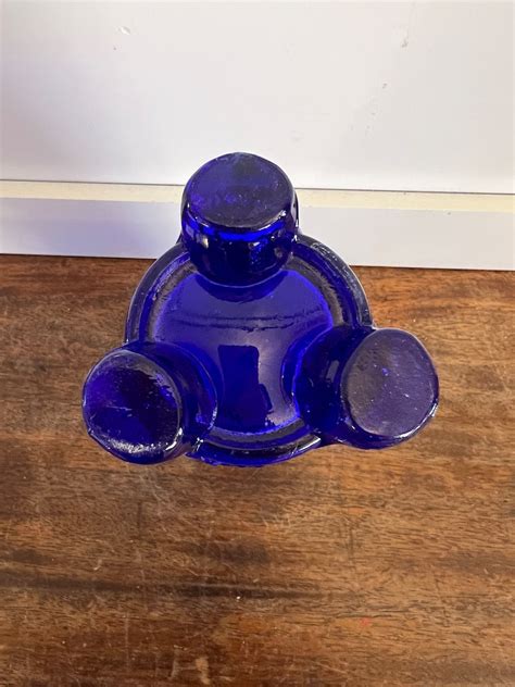 Vintage Mosser 1978 Cobalt Blue Glass Hat Pin Holder 7 Grape And Cable