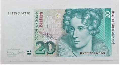 Bundesrepublik Deutschland BRD 20 Deutsche Mark 1993 1 Oktober