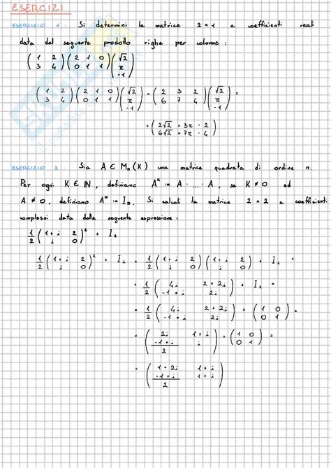 Esercizi E Quiz Sulle Matrici Geometria