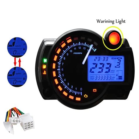 Universal Motorcycle Speedometer 15000rpm Adjustable LCD Digital