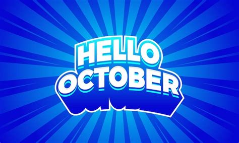 Premium Vector | Creative Text hello October and background logo design template