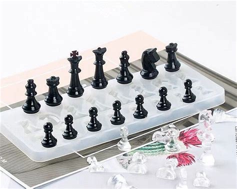 Chess Mold Chess Set With Board Resin Molds Chess Game Etsy Denmark