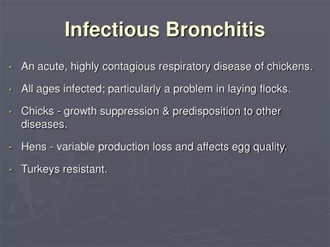 Ppt Infectious Bronchitis Powerpoint Presentation Free Download Id