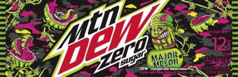 Mountain Dew Zero Sugar Major Melon Soda Cans Limit Of Pk