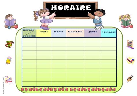 HORAIRE Français FLE fiches pedagogiques pdf doc