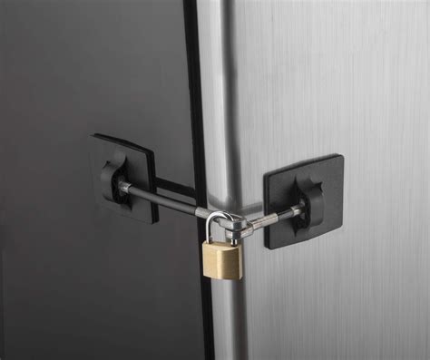 Stainless Steel Refrigerator Door Lock With Padlock Secure Refrigerator